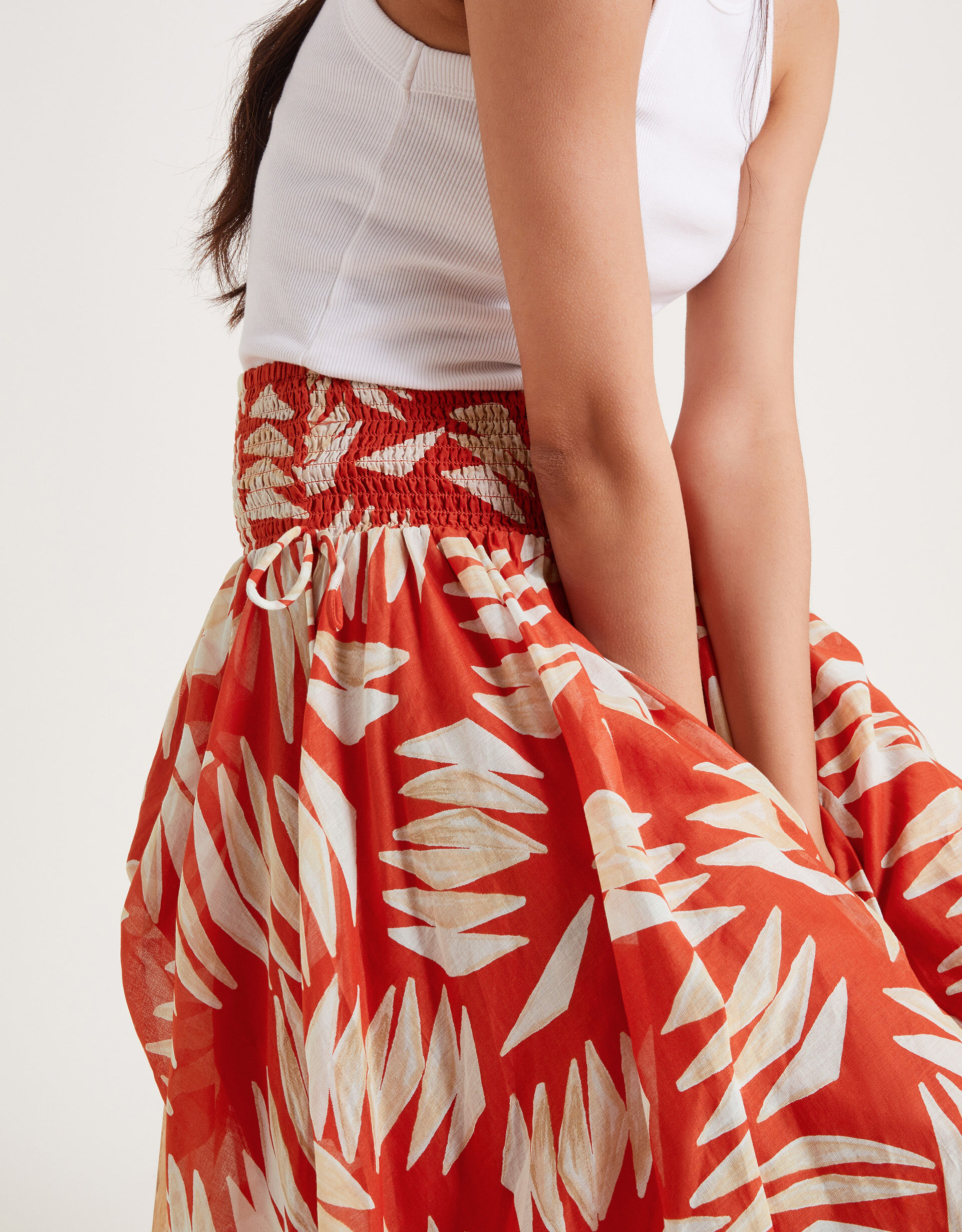 Monsoon red maxi skirt outlet