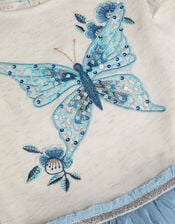 Butterfly Sequin Disco Dress, Blue (BLUE), large