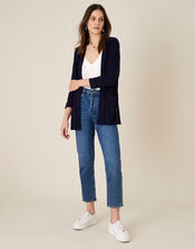 Plain Cover Up in Linen Blend , Blue (NAVY), large