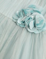 Ruby Asymmetric Flower Tulle Dress, Green (SAGE), large