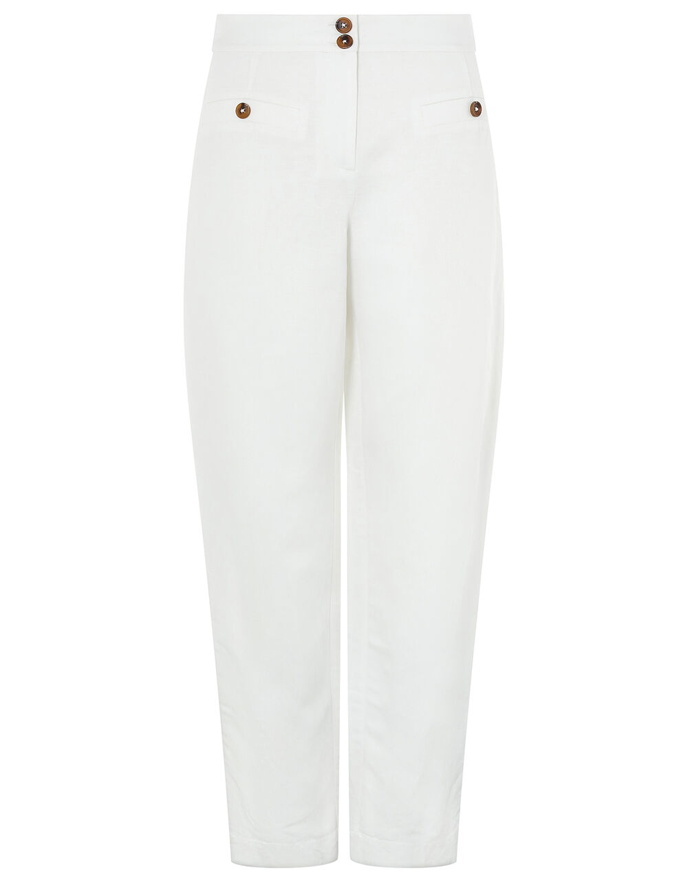 Charlotte Regular-Length Trousers in Linen Blend White | Trousers ...