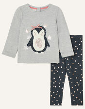 Baby Penguin Sweat Set, Grey (GREY), large