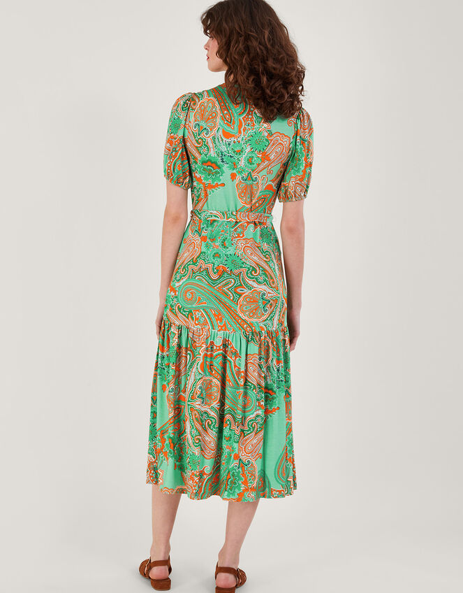 Skye Scarf Print Dress, Green (GREEN), large