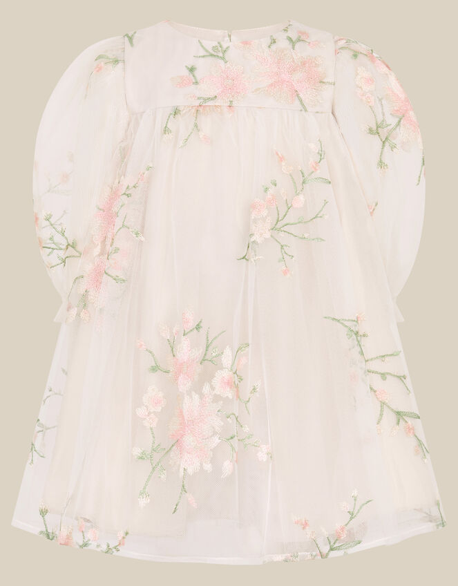 Baby Sakura Floral Embroidered Tulle Dress, Multi (MULTI), large
