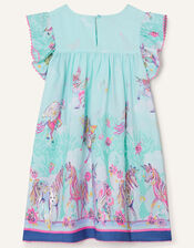 Unicorn Sparkle Swing Dress , Blue (AQUA), large