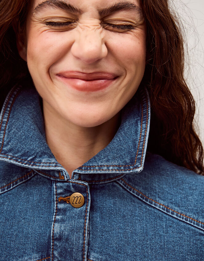 Mabel Longline Denim Jacket Blue