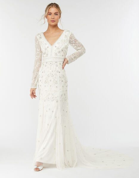 Elizabeth Embellished Wedding Dress Ivory, Ivory (IVORY), large