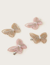 4-Pack Embroidered Butterfly Hair Clips, , large