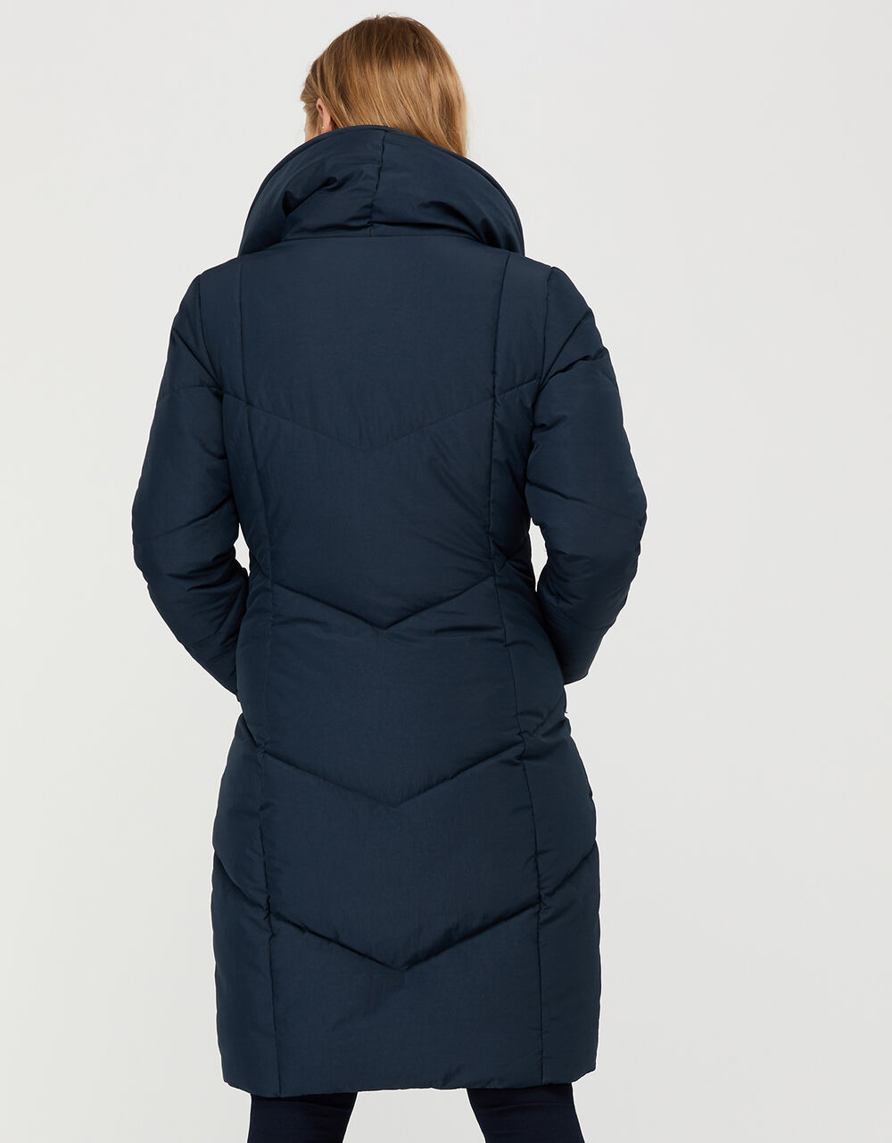 Dhalia Long Duvet Coat Blue Women's Coats Monsoon UK.