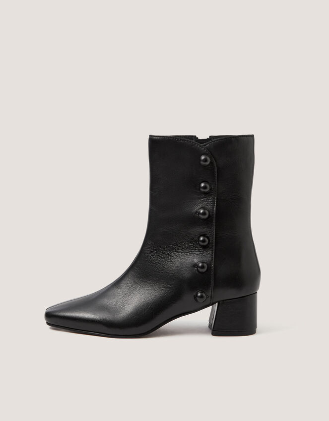 Hettie Leather Ankle Boots, Black (BLACK), large