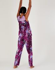 Floral Print Satin Pyjama Top in Recycled Polyester, Red (BERRY), large