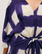 Halia Artisanal Tie-Dye Midi Kaftan, Blue (NAVY), large