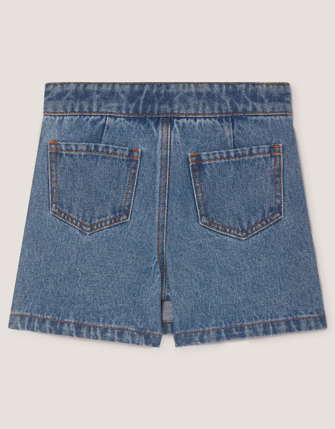 Butterfly Sequin Denim Skort, Blue (BLUE), large