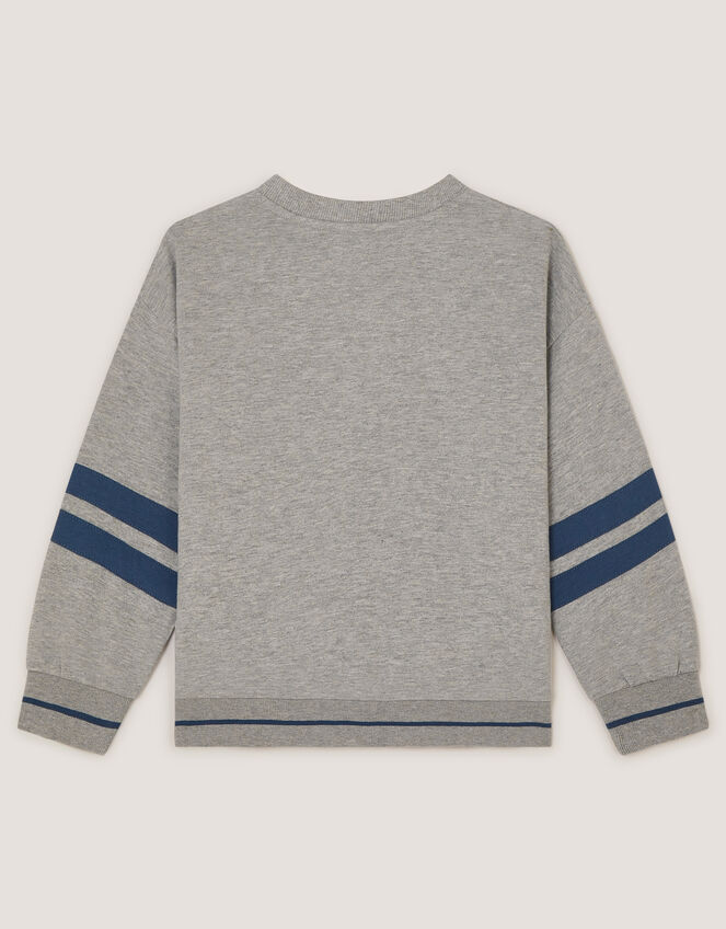 Triceratops Graphic Sweatshirt, Grey (GREY), large