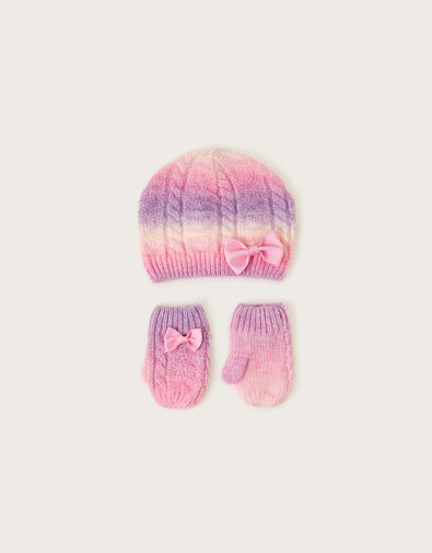 Baby Rebecca Pastel Beanie and Mittens Set, Multi (MULTI), large