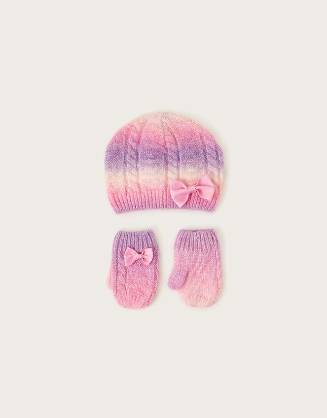 Baby Rebecca Pastel Beanie and Mittens Set, Multi (MULTI), large