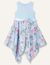 Unicorn Hanky Hem Dress, Blue (BLUE), large