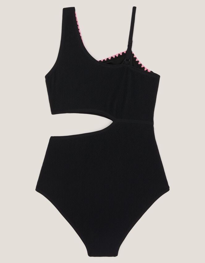 Stitch Cut Out Swimsuit, Black (BLACK), large