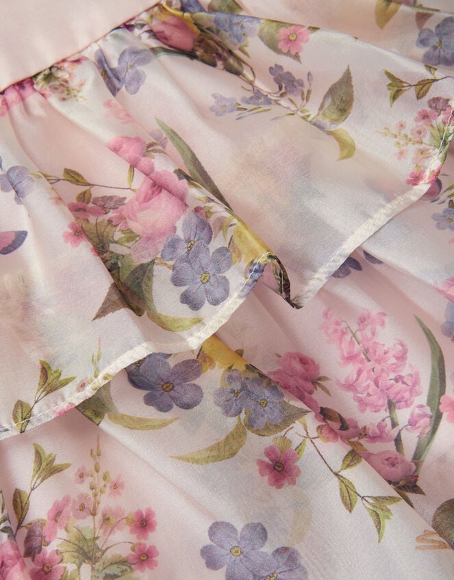 Baby Botanical Print Tiered Party Dress, Pink (PINK), large