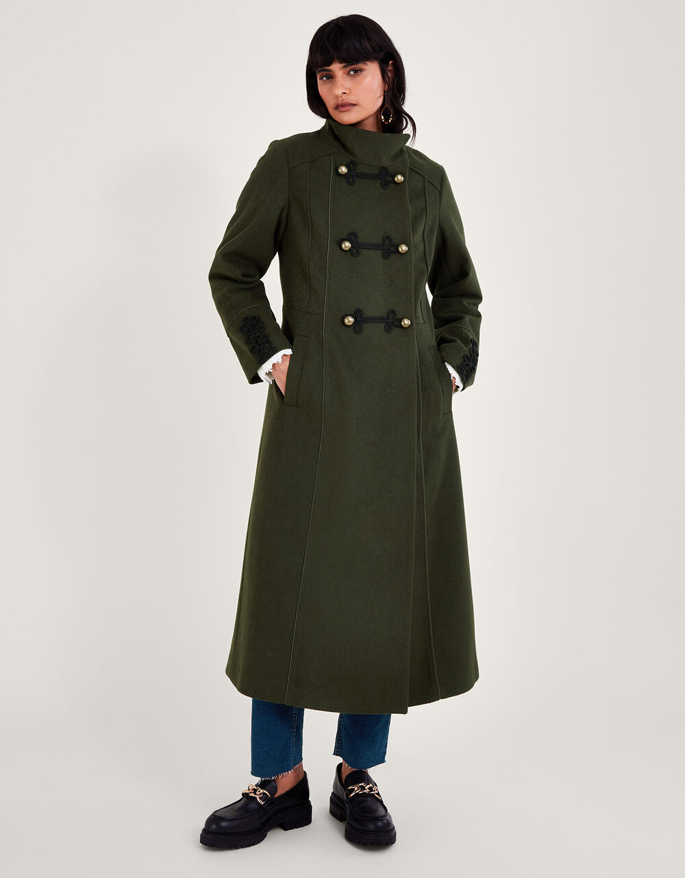 Mya Military Coat Green Women's Coats Monsoon UK.