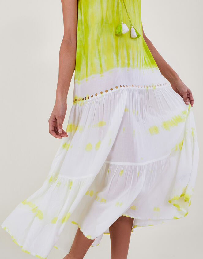 Tie Dye Maxi Dress, Yellow (YELLOW), large