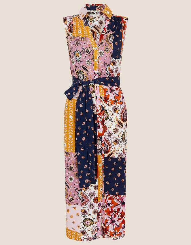 Patch Print Button Through Dress, Multi (MULTI), large