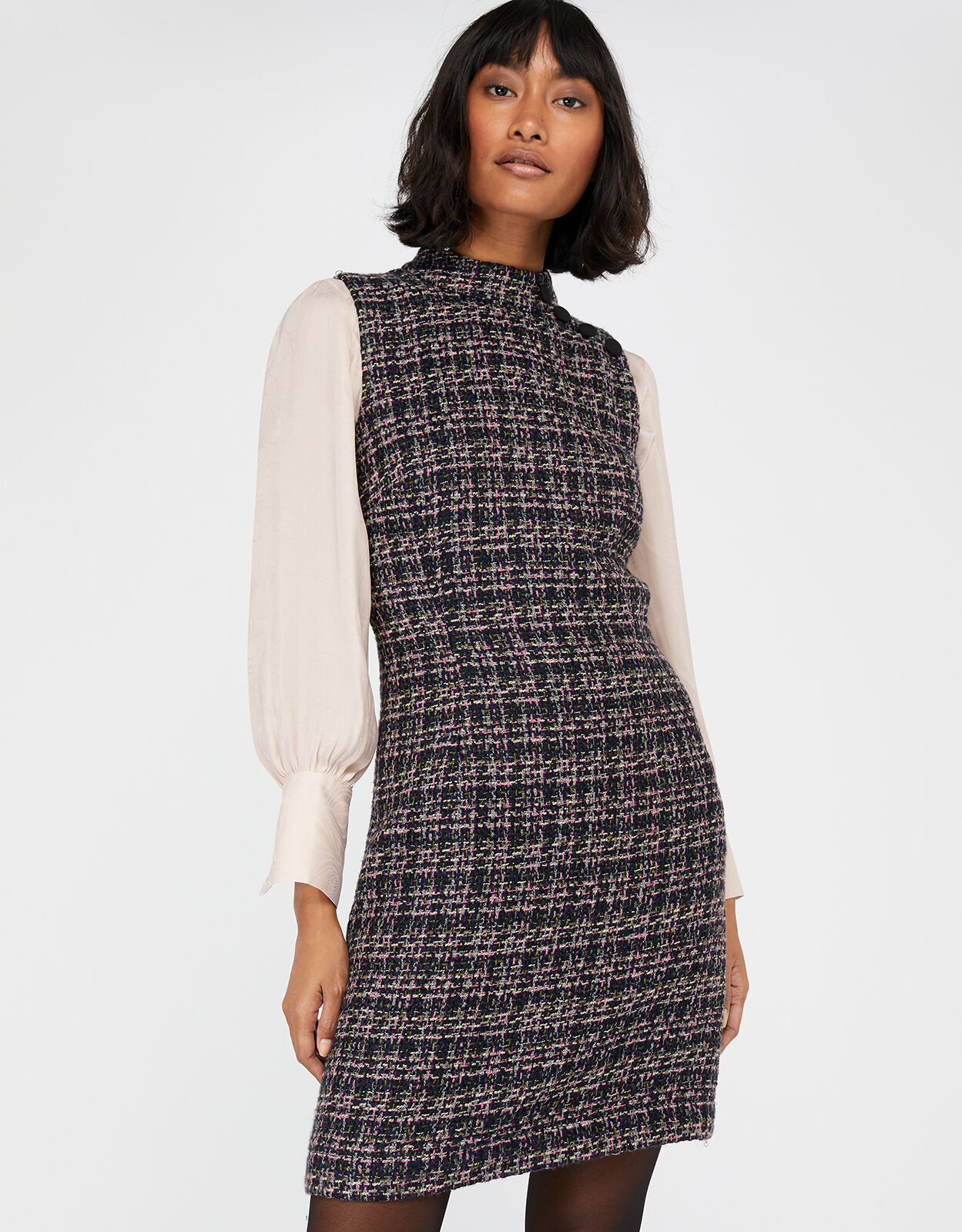 Purple tweed dress shop