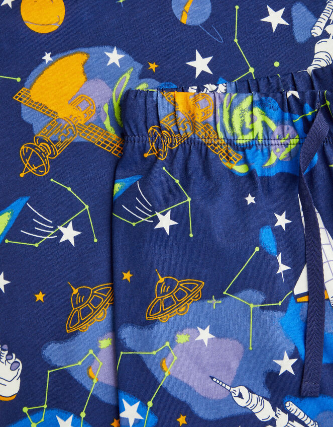 Glow In The Dark Space Print Long Pyjamas Set, Blue (BLUE), large