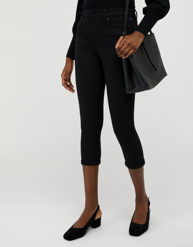 Idabella Capri Jeans with Organic Cotton, Black (BLACK), large