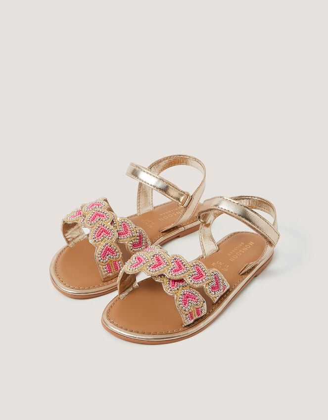 Heart Beaded Sandals, Multi (MULTI), large