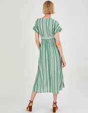 Stripe Fabric Dress in Sustainable Cotton Green