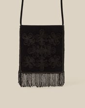 Dori Embroidered Fringe Crossbody Bag, , large