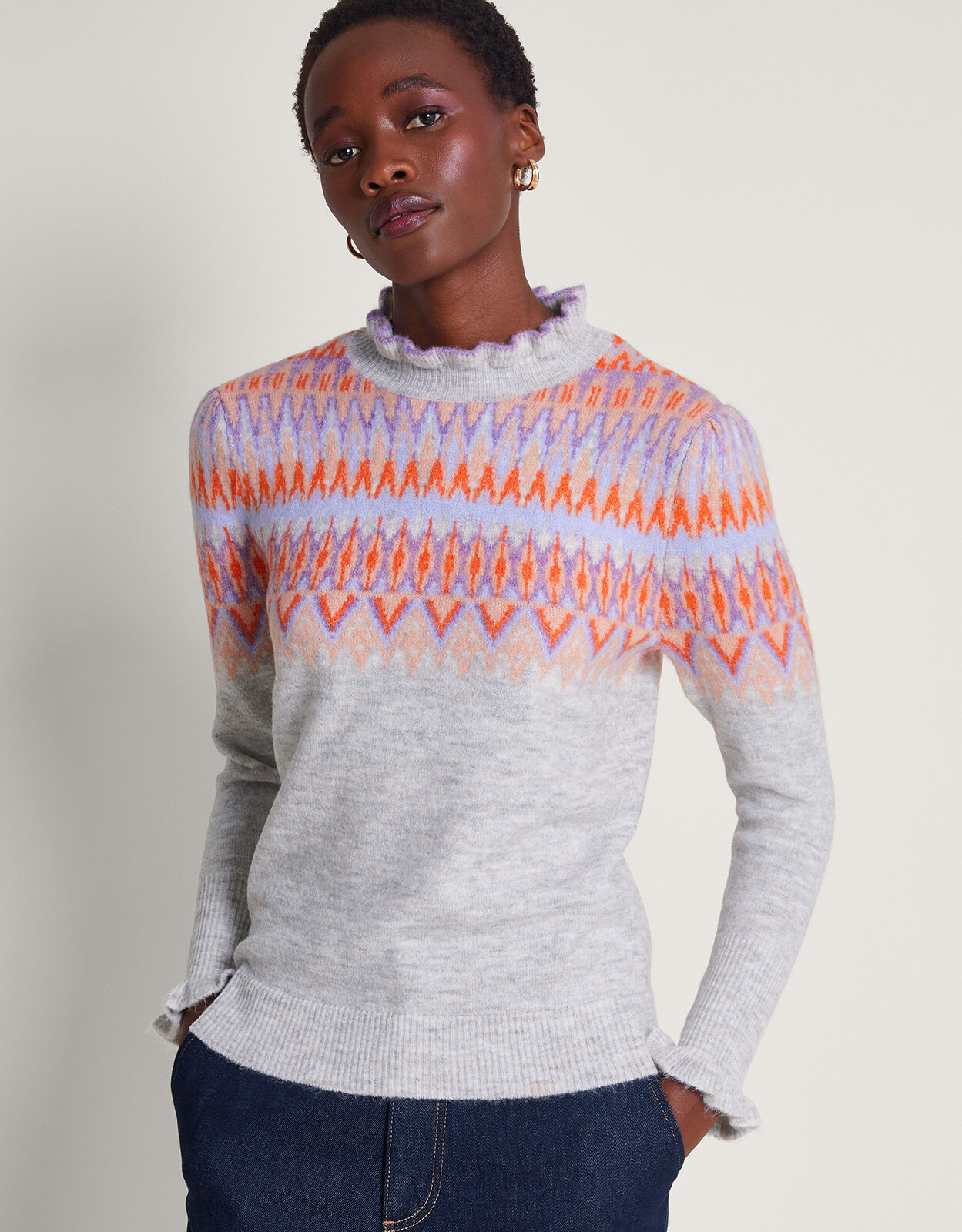 Grey fair isle best sale sweater