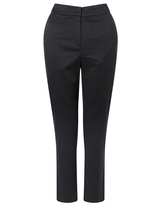 Slim Jacquard Trousers, Black (BLACK), large
