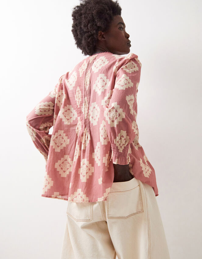 East Kaira Abstract Pintuck Top, Pink (BLUSH), large