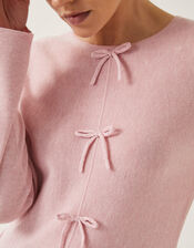 Paula Peplum Bow Jumper, Pink (BLUSH), large