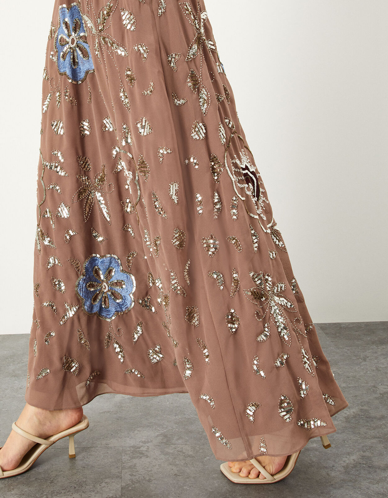 Blakely Embellished Maxi Dress with Recycled Polyester Pink