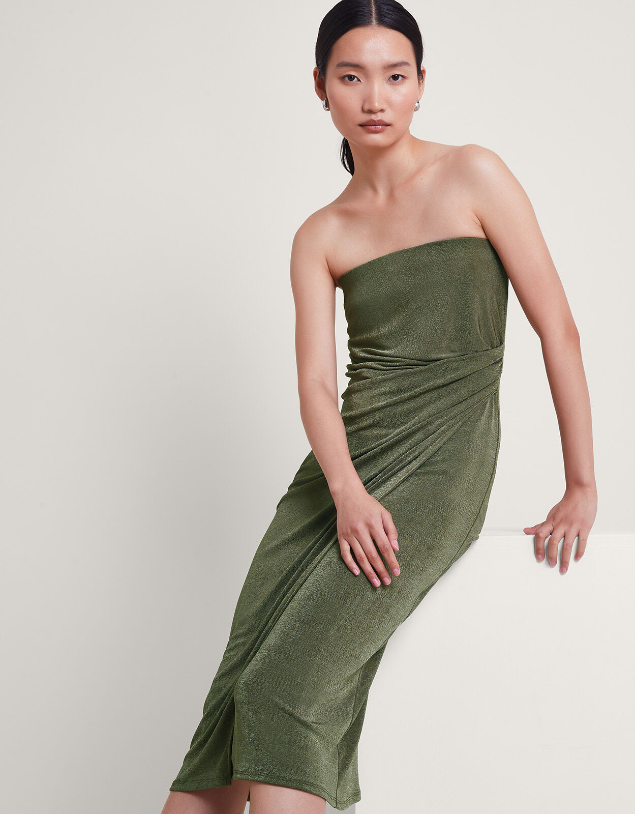 Khaki bandeau dress store