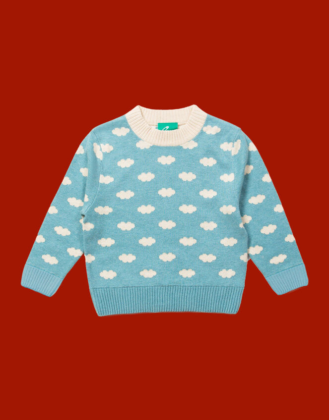 Little Green Radicals Fluffy Cloud Jumper, Blue (BLUE), large