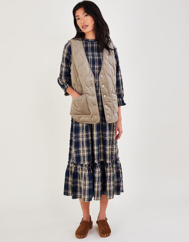 Cord Quilted Gilet , Brown (MUSHROOM), large
