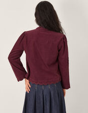 Jimena Floral Corduroy Jacket, Red (BURGUNDY), large