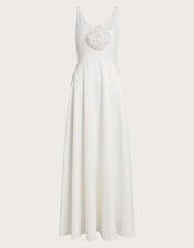 Sarah Satin Bridal Dress, Ivory (IVORY), large