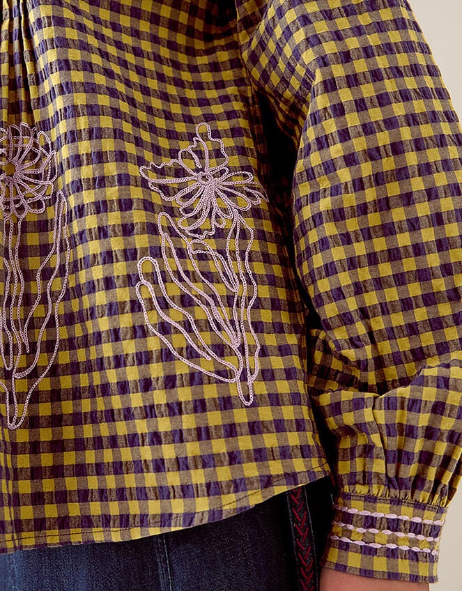 East Dilly Gingham Cotton Blouse, Multi (MULTI), large