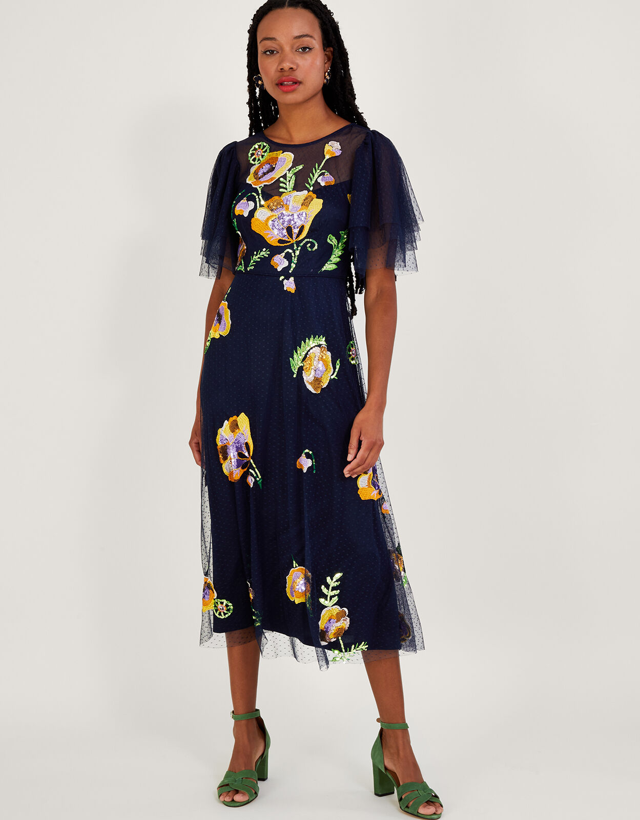 Navy embellished hotsell midi dress