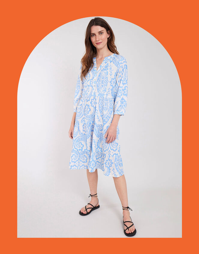 East Norma Print Dress, Blue (BLUE), large