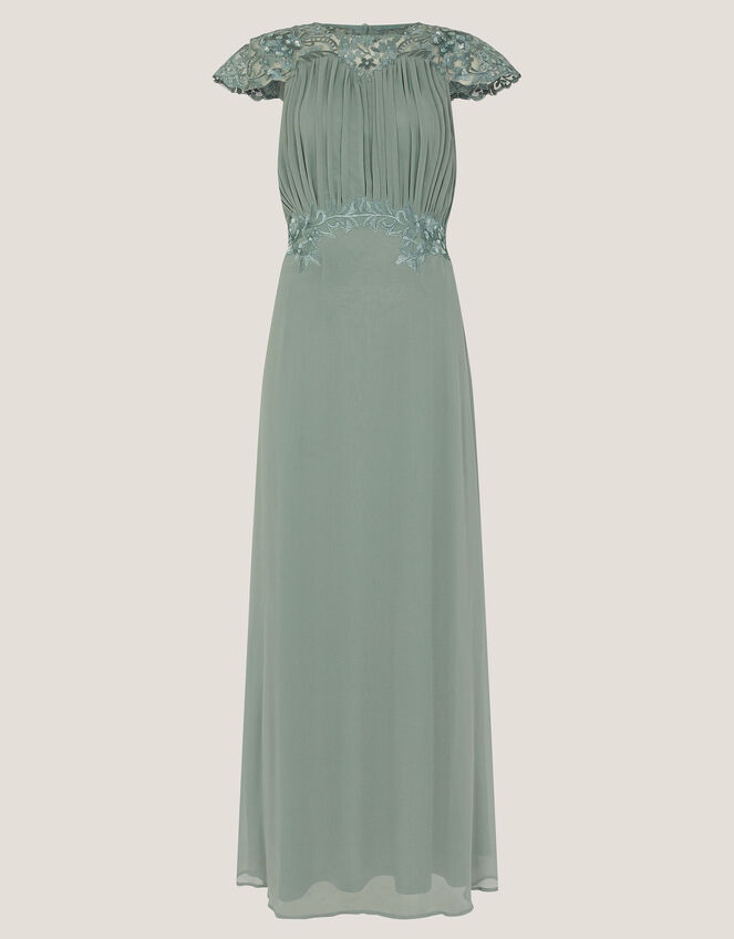 Elodie Lace Chiffon Bridesmaid Dress, Green (SAGE), large