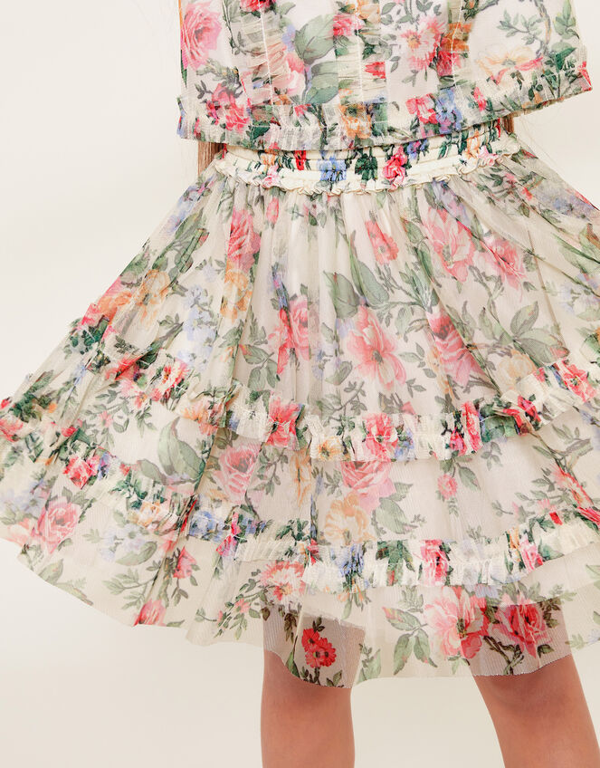 Annalise Floral Ruffle Top and Skirt Set, Multi (MULTI), large