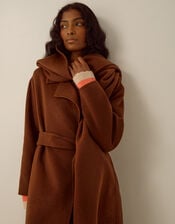 Petra Wool Blend Scarf Coat, Camel (CAMEL), large