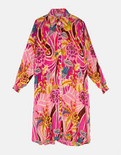 Piti Cuiti Floral Print Shirt Dress, Pink (PINK), large