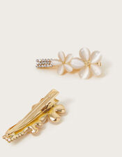 2-Pack Metal Flower Hair Clips, Gold (GOLD), large